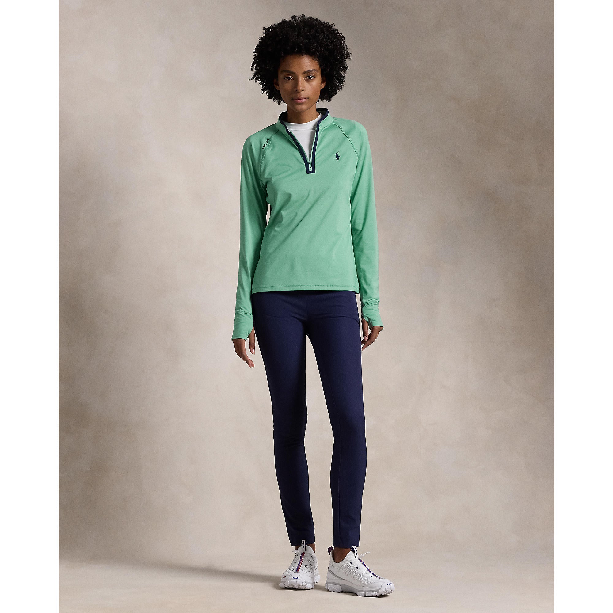 RLX Ralph Lauren Women's Stretch Jersey Quarter-Zip Pullover - Haven Green