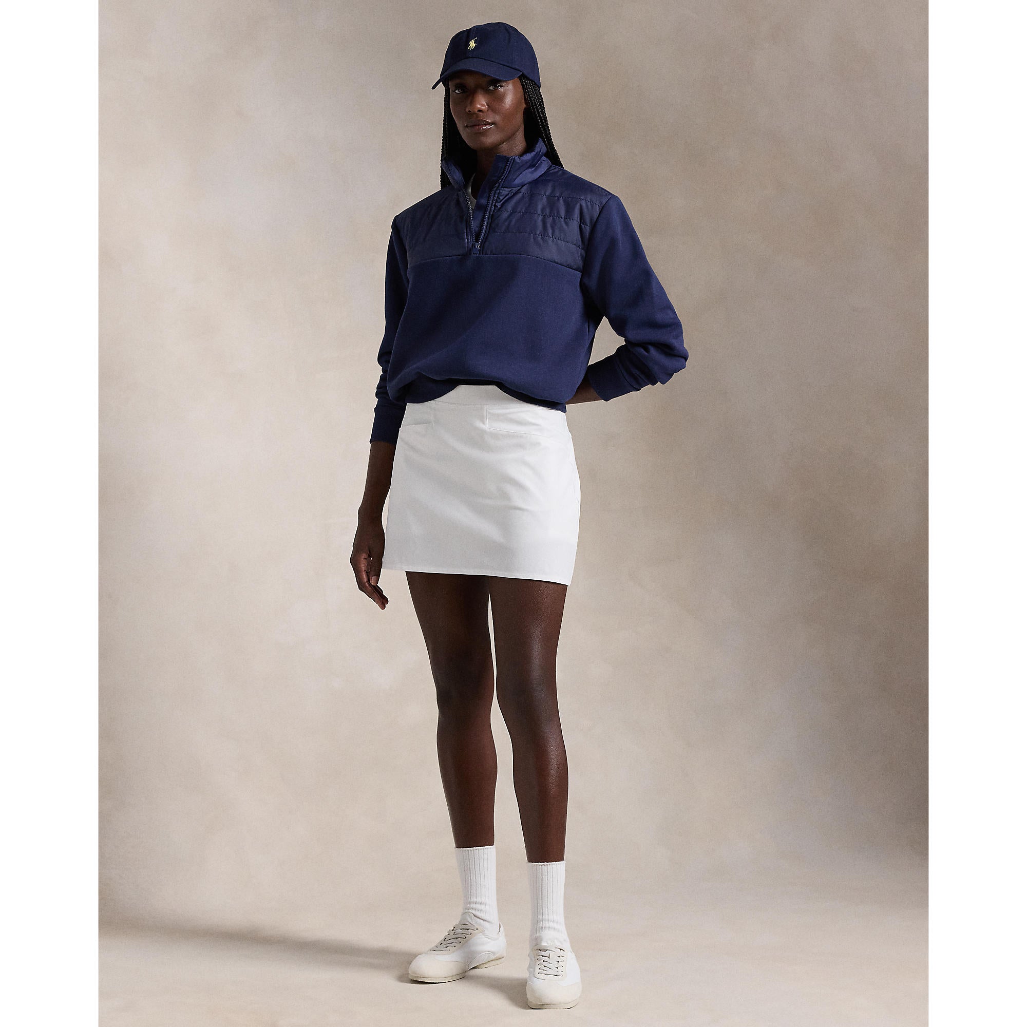 RLX Ralph Lauren Women's Hybrid Quilted Fleece Half-Zip Pullover - Refined Navy
