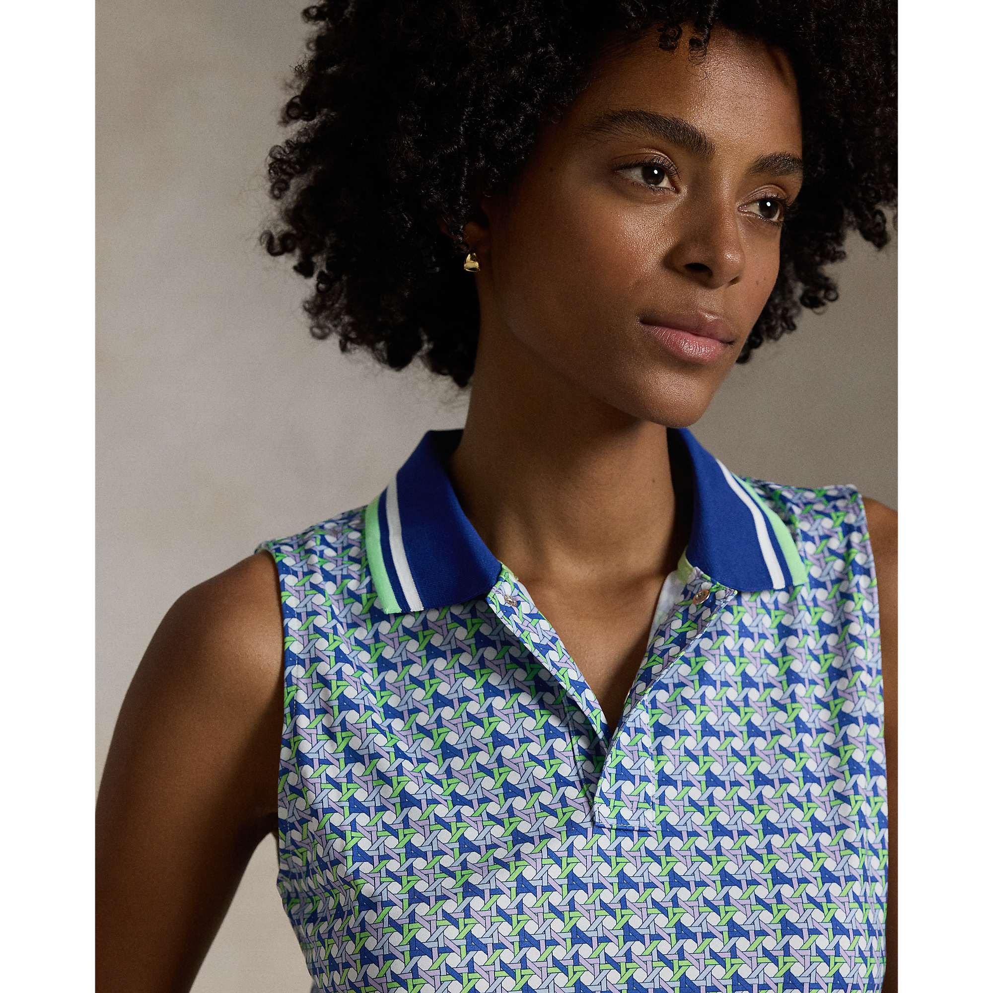 RLX Ralph Lauren Women's Stretch Jersey Cropped Golf Shirt - Spring Wicker