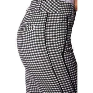 Golftini Women's Stretch Ankle Golf Pants - Black/White/Check