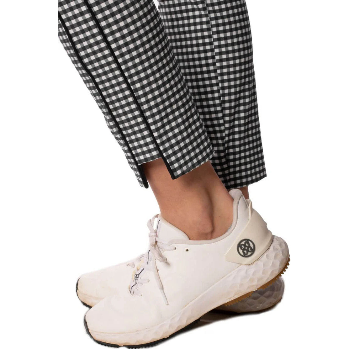 Golftini Women's Stretch Ankle Golf Pants - Black/White/Check