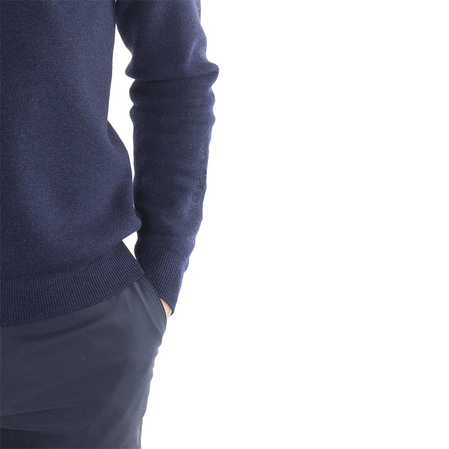 Galvin Green Chester Merino 1/4 Golf Sweater - Navy Melange