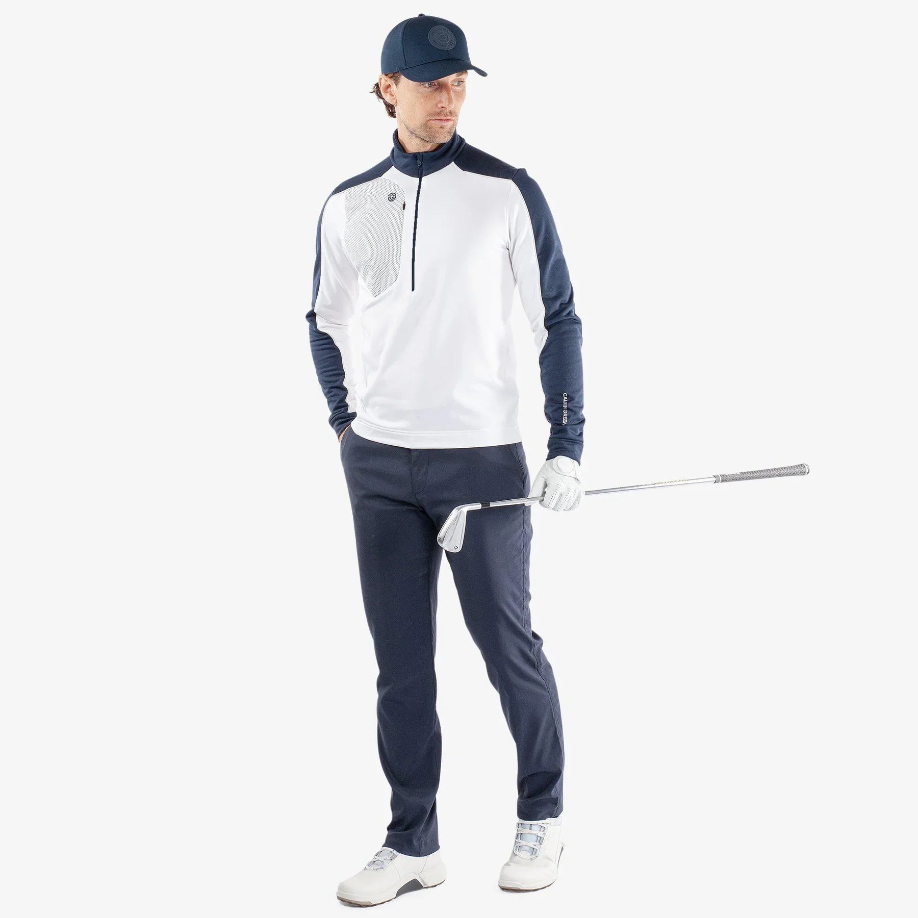 Galvin Green Dave Insulating 1/4 Zip Mid-Layer - White/Navy