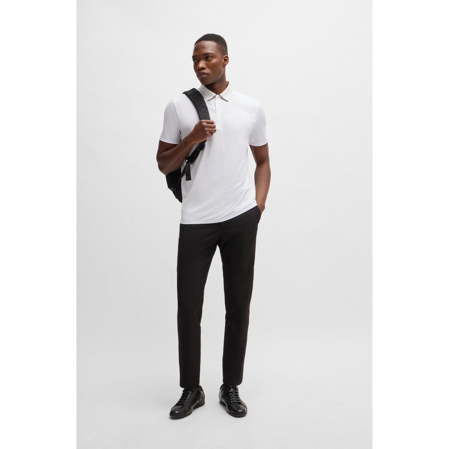 Boss Paddytech Stretch Jersey Polo Golf Shirt - White