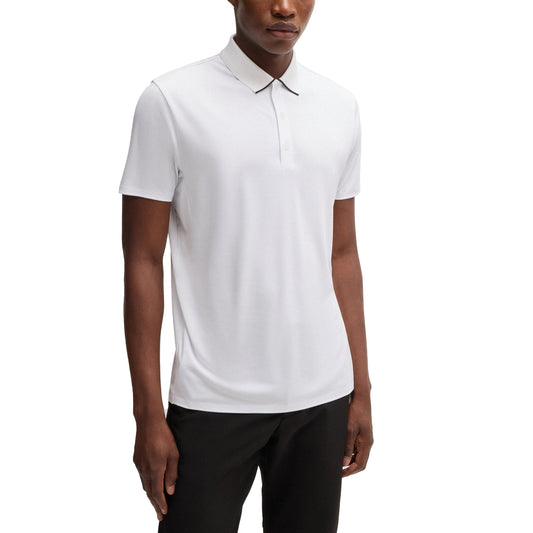 Boss Paddytech Stretch Jersey Polo Golf Shirt - White