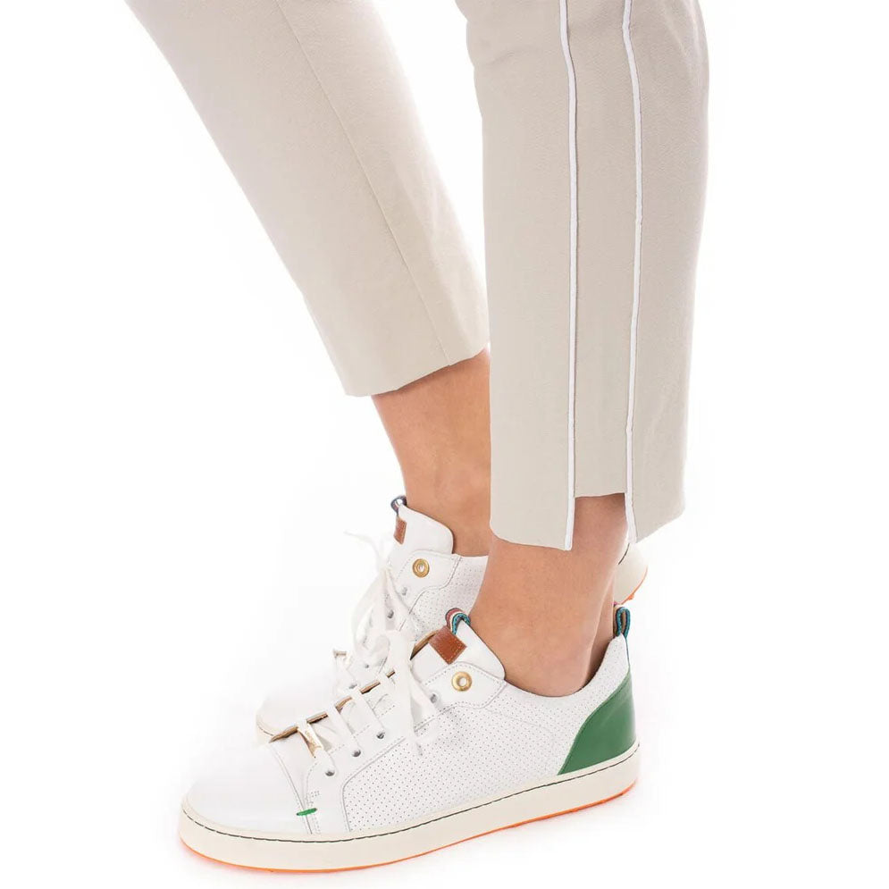 Golftini Women's Stretch Ankle Golf Pants - Khaki/White