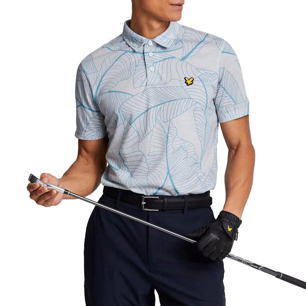 Lyle & Scott Floral Polo Golf Shirt - Pebbel