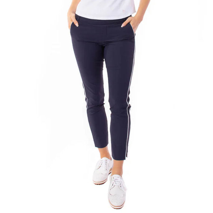 Golftini Women's Stretch Ankle Golf Pants - Navy/White