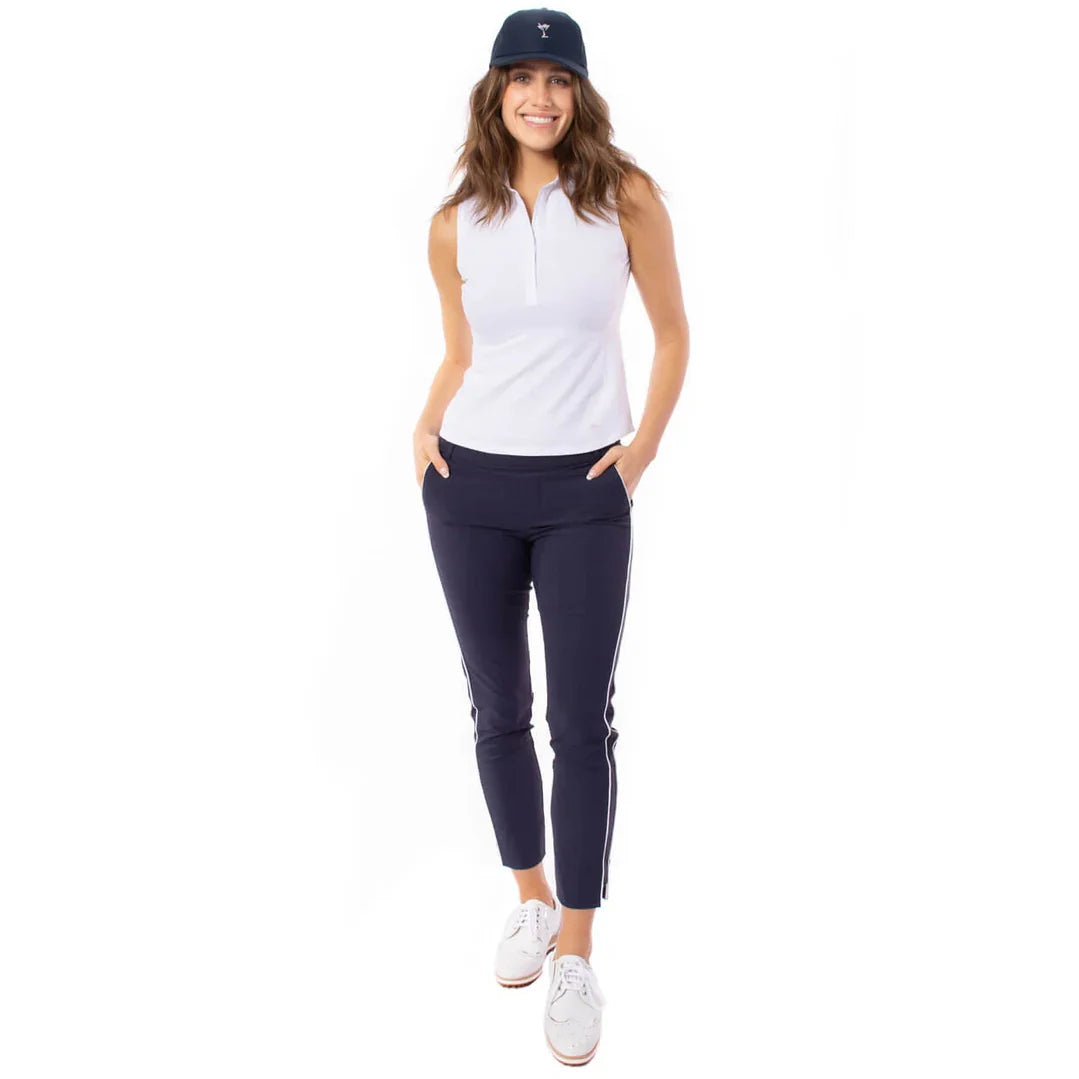 Golftini Women's Stretch Ankle Golf Pants - Navy/White
