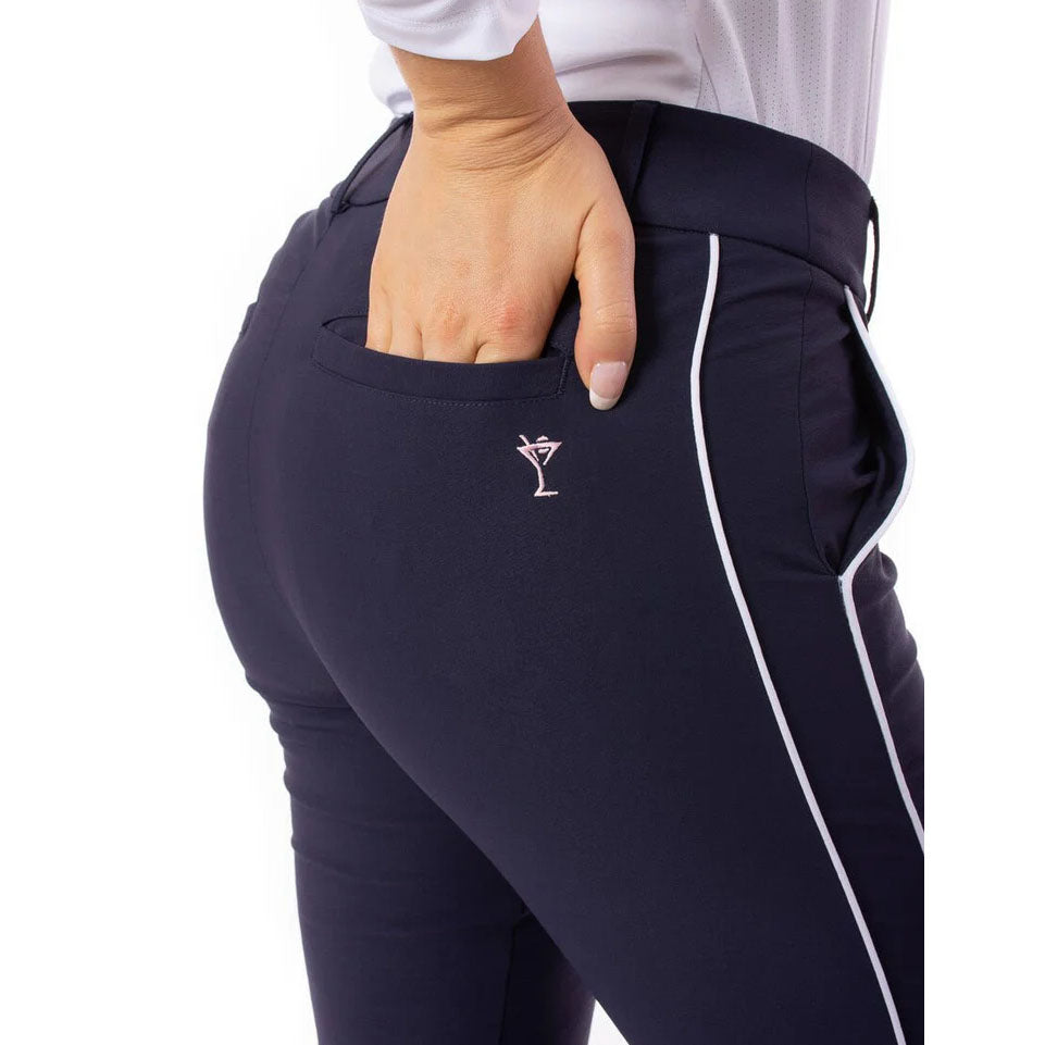Golftini Women's Stretch Ankle Golf Pants - Navy/White