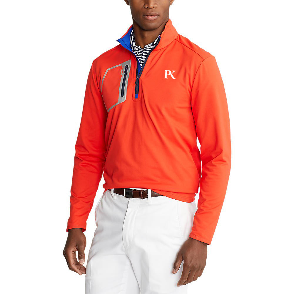 RLX Ralph Lauren Driver Luxury Half Zip Pullover - Tomato/Heritage Royal