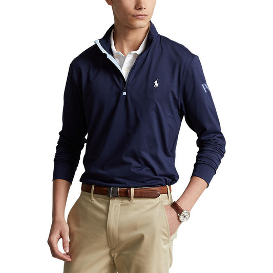 Polo Performance Ralph Lauren Half Zip Peached Jersey - French Navy