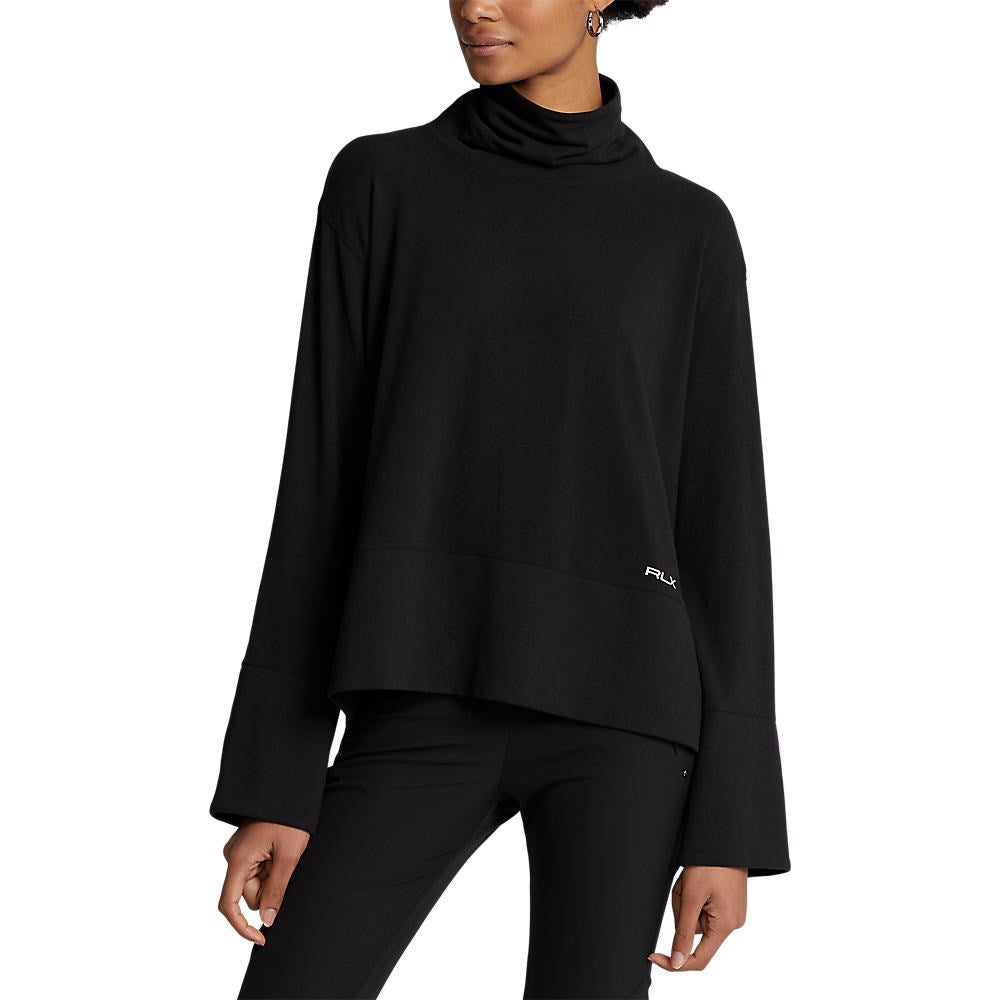 RLX Ralph Lauren Women's Performance Cotton Blend Turtleneck - Polo Black