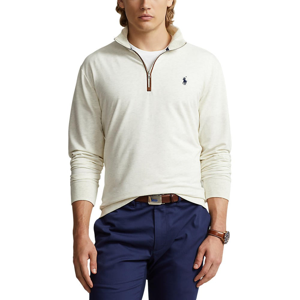 Polo Performance Ralph Lauren Fine Gauge Terry 1/4 Zip - Oatmeal Heather