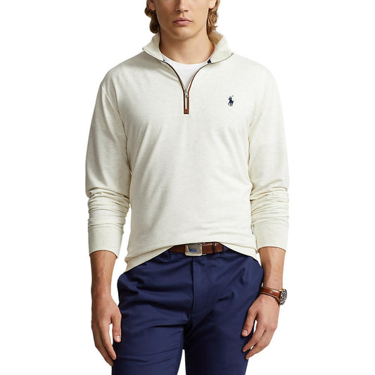 Polo Performance Ralph Lauren Fine Gauge Terry 1/4 Zip - Oatmeal Heather