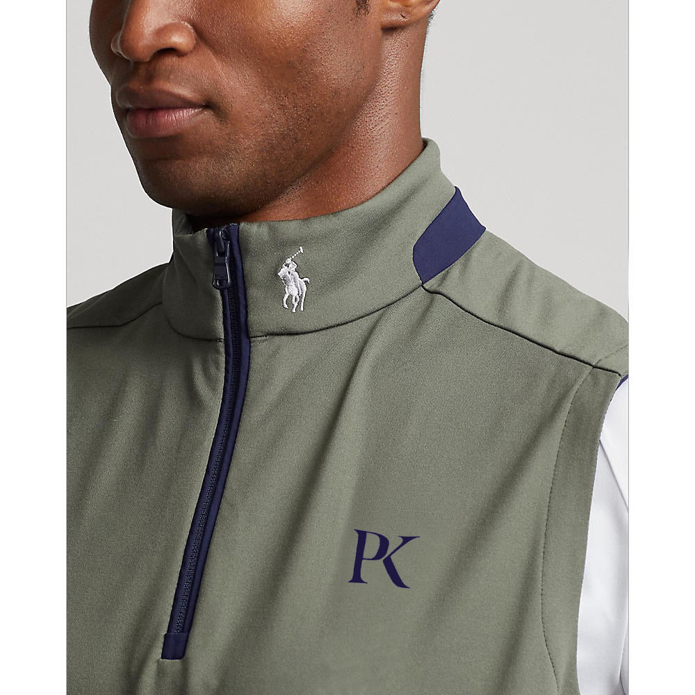 RLX Ralph Lauren Lux Perf Jersey 1/4 Zip Vest - Fossil Green