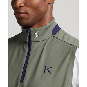 RLX Ralph Lauren Lux Perf Jersey 1/4 Zip Vest - Fossil Green