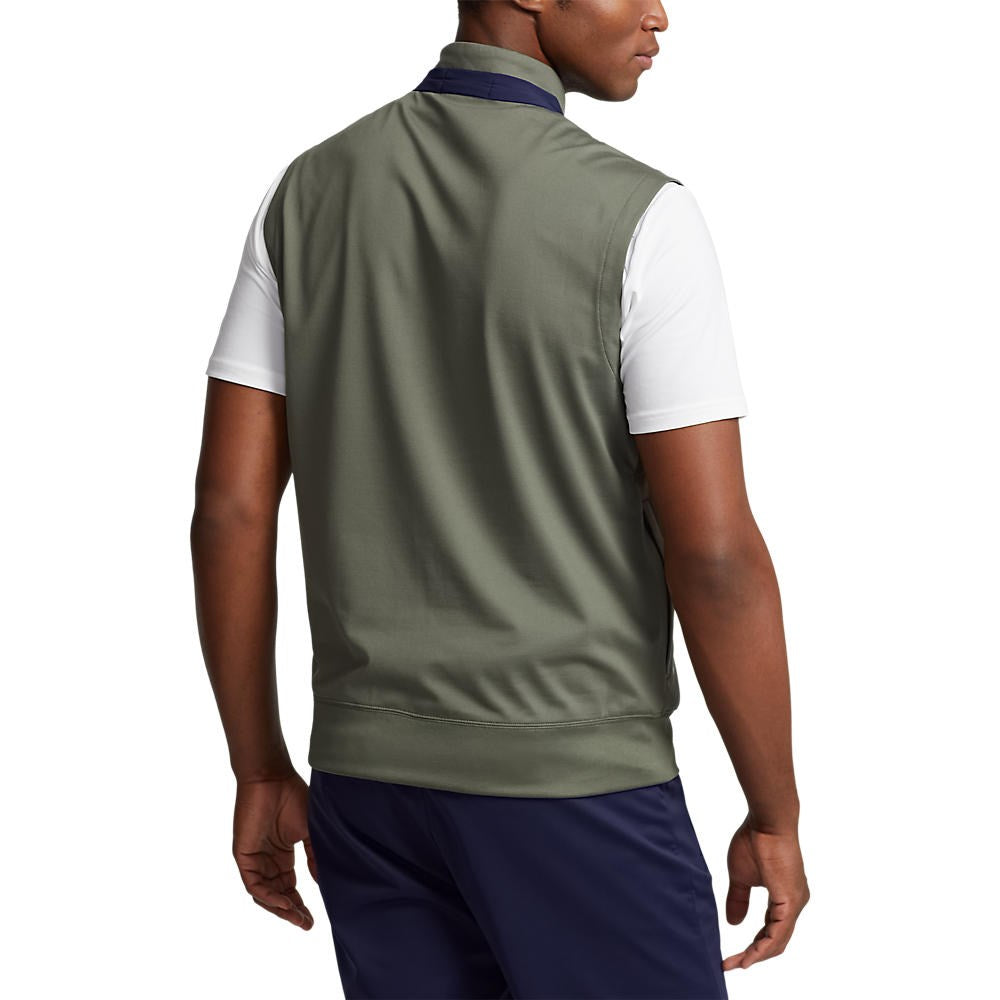 RLX Ralph Lauren Lux Perf Jersey 1/4 Zip Vest - Fossil Green