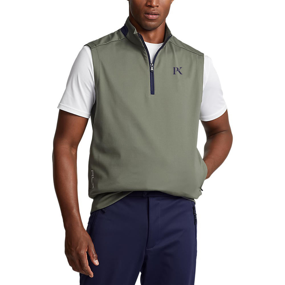 RLX Ralph Lauren Lux Perf Jersey 1/4 Zip Vest - Fossil Green