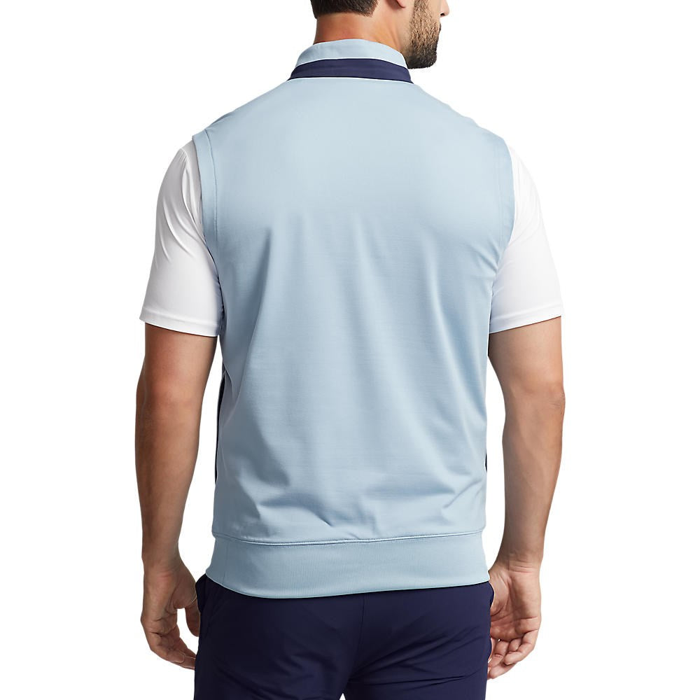 RLX Ralph Lauren Lux Perf Jersey 1/4 Zip Vest - Vessel Blue