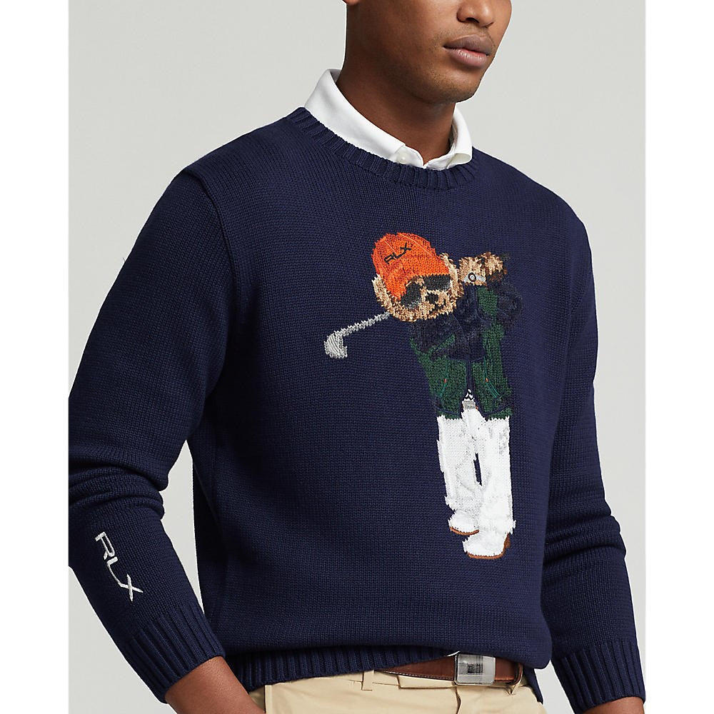 RLX Ralph Lauren Polo Bear Long Sleeve Cotton Coolmax Pullover - French Navy