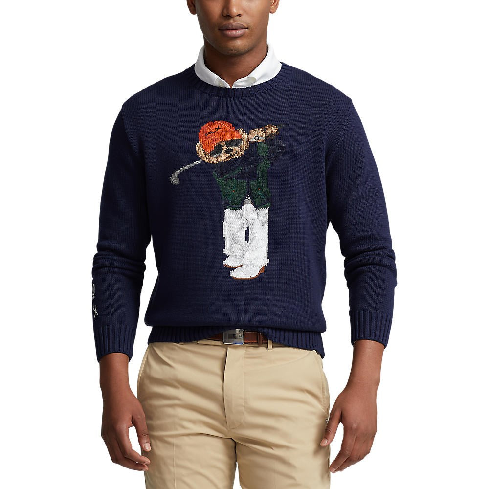 RLX Ralph Lauren Polo Bear Long Sleeve Cotton Coolmax Pullover - French Navy