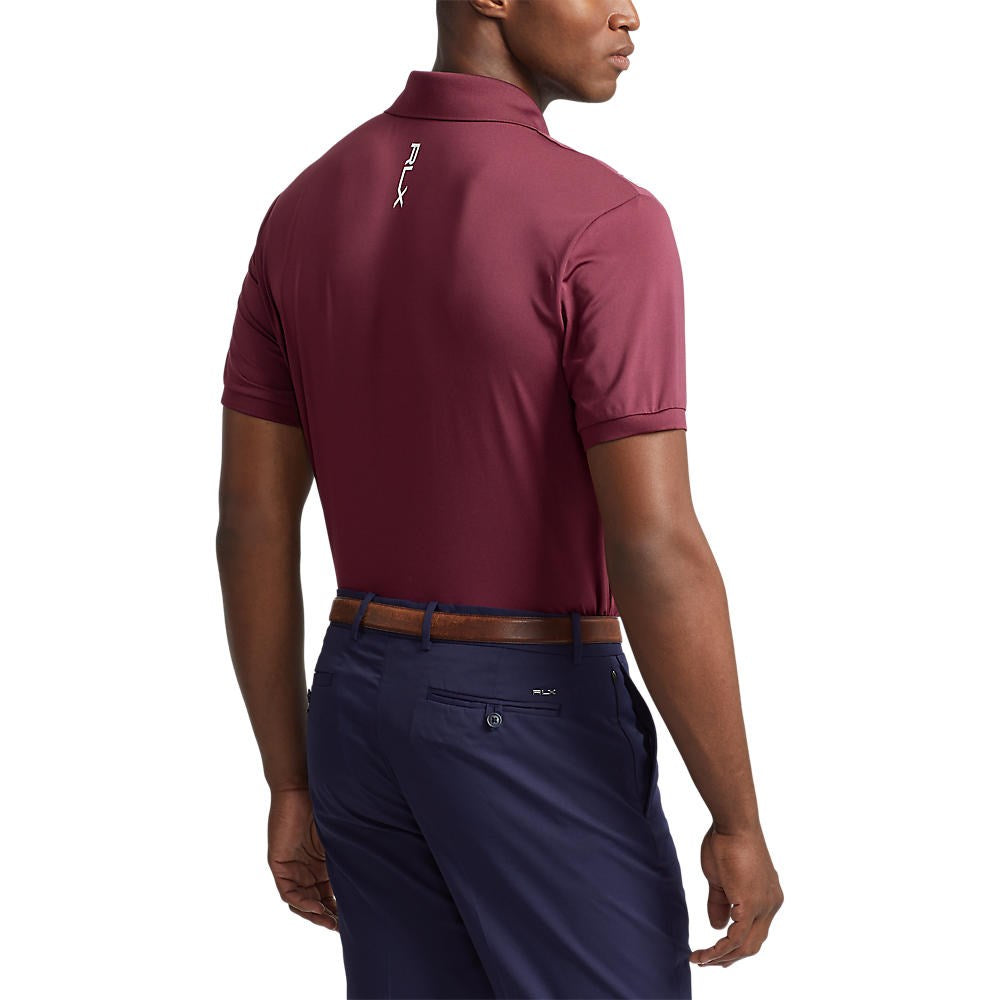 RLX Ralph Lauren Solid Airflow Performance Polo - Harvard Wine