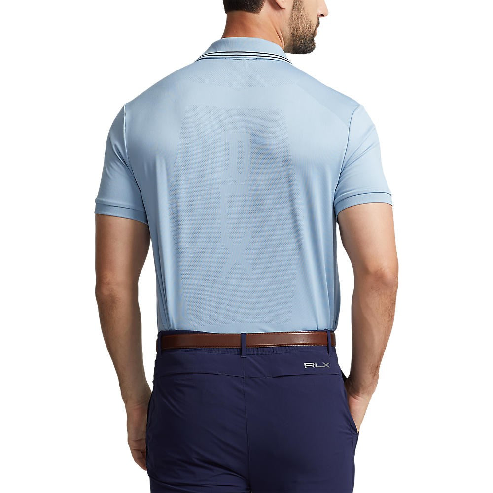 RLX Ralph Lauren Performance Jacquard Golf Polo Shirt - Vessel Blue