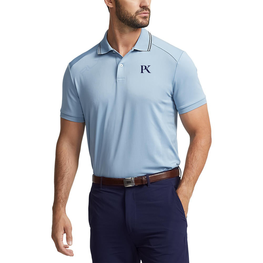 RLX Ralph Lauren Performance Jacquard Golf Polo Shirt - Vessel Blue