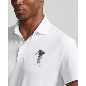 RLX Ralph Lauren Custom Slim Fit Polo Bear Golf Polo Shirt - Pure White