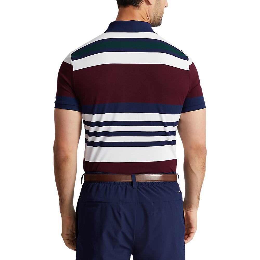 RLX Ralph Lauren Performance Pique Polo - Harvard Wine/Navy Multi