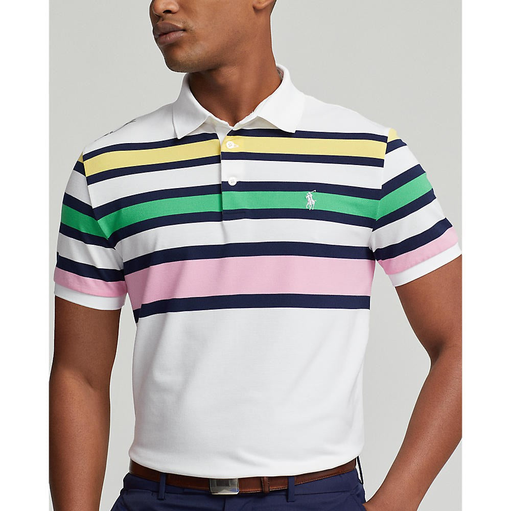 RLX Ralph Lauren Performance Pique Golf Polo Shirt - Pure White Multi