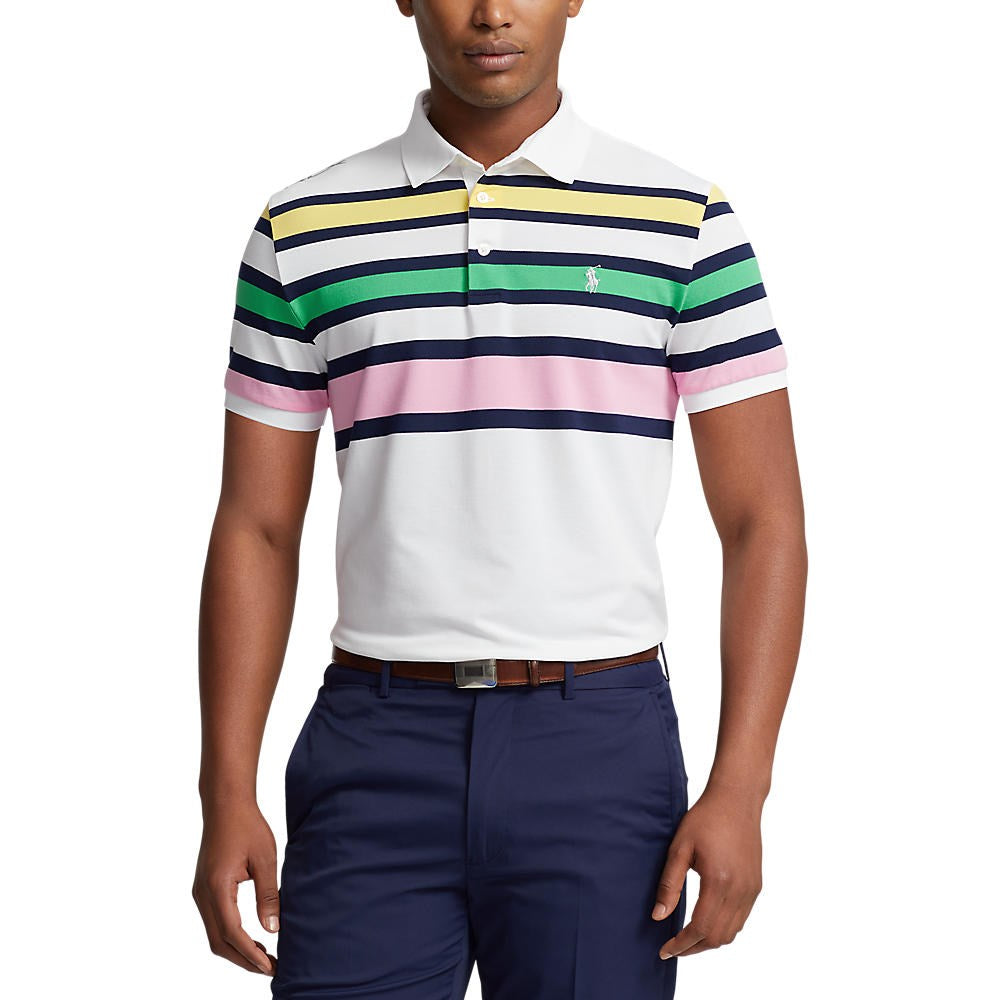 RLX Ralph Lauren Performance Pique Golf Polo Shirt - Pure White Multi
