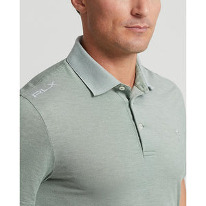 RLX Polo Performance Ralph Lauren Tour Pique Golf Polo Shirt - Fatigue Oxford/White