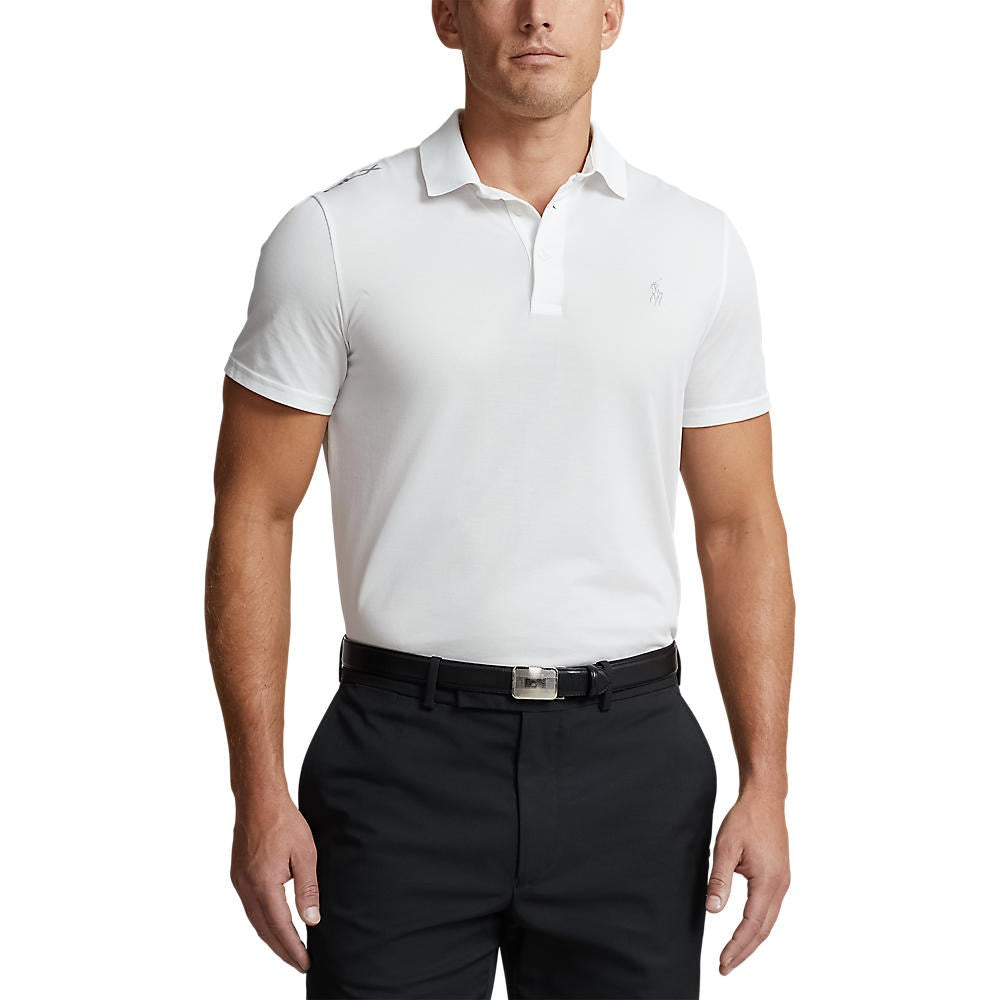 RLX Ralph Lauren Tour Pique Golf Polo Shirt - Pure White