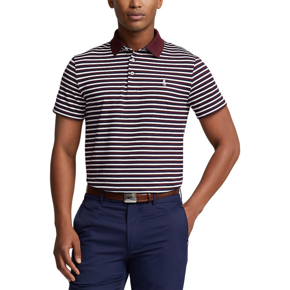 RLX Ralph Lauren Tour Pique Polo - Harvard Wine/Navy Multi