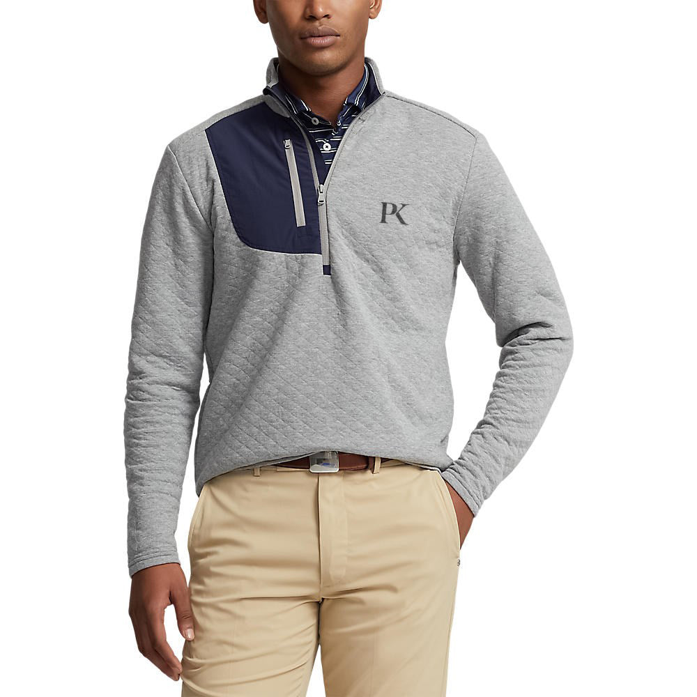 RLX Ralph Lauren Quilted Double Knit 1/4 Zip - Steel