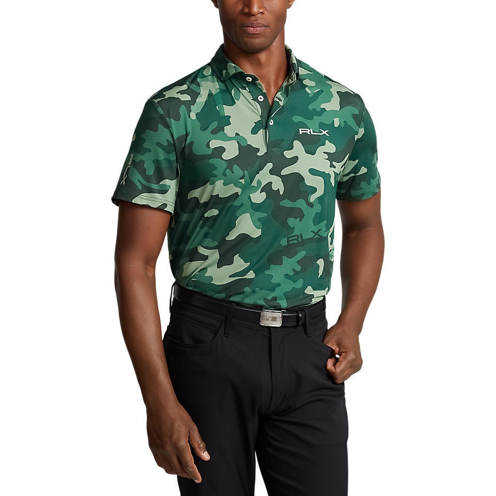 RLX Ralph Lauren Printed Lightweight Airflow Golf Shirt  - Hunt Club Green Camo