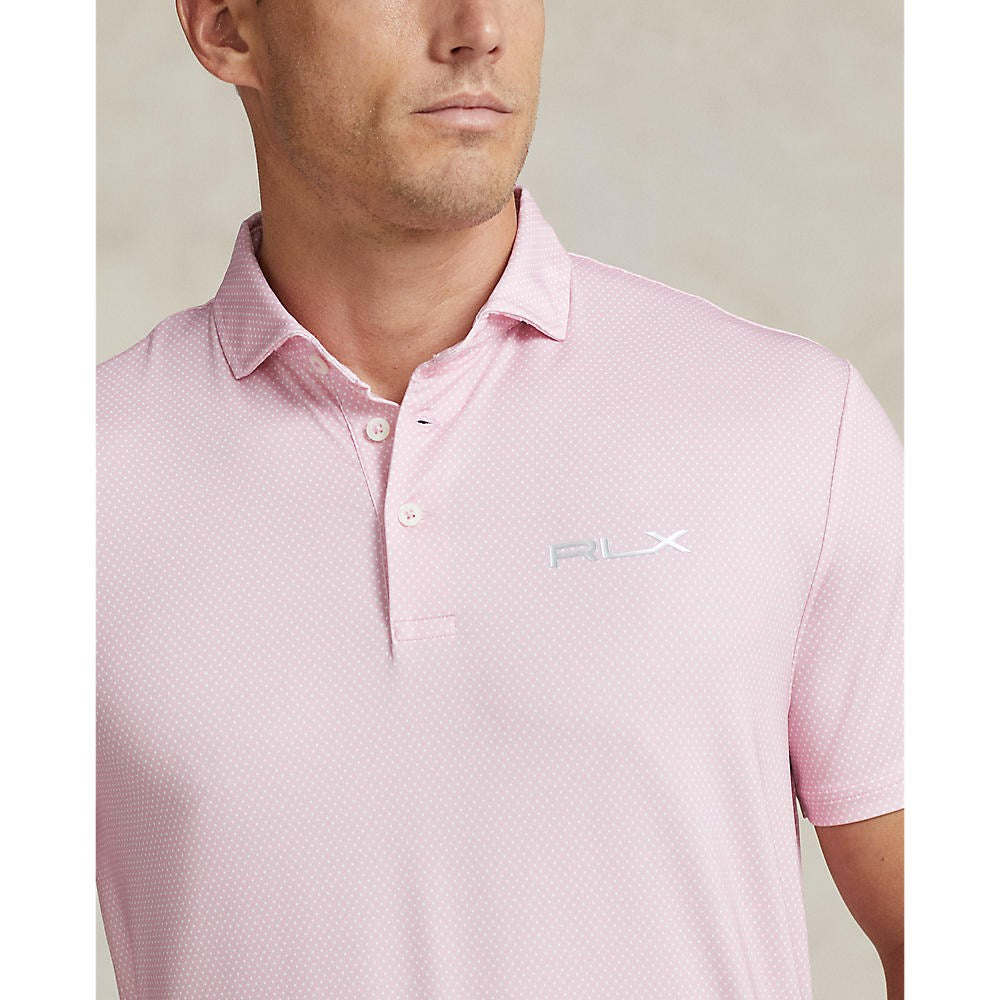RLX Ralph Lauren Custom Slim Fit Performance Golf Polo Shirt - Pink Flamingo Pin Dot