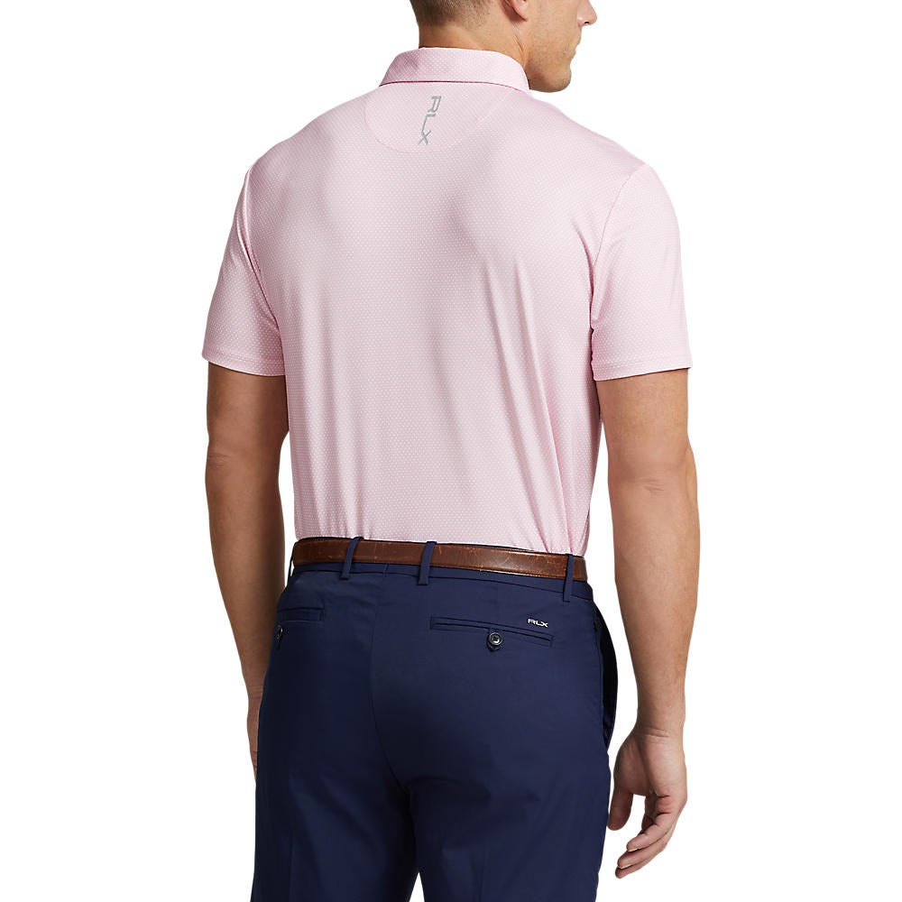 RLX Ralph Lauren Custom Slim Fit Performance Golf Polo Shirt - Pink Flamingo Pin Dot