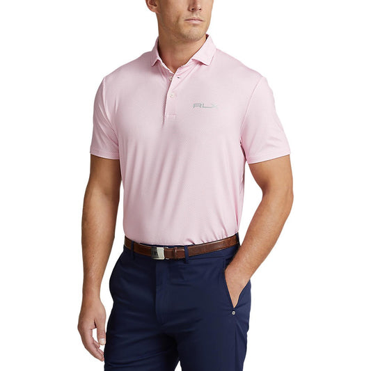 RLX Ralph Lauren Custom Slim Fit Performance Golf Polo Shirt - Pink Flamingo Pin Dot