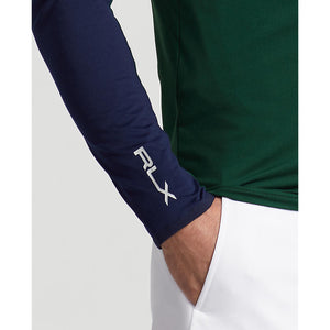 RLX Ralph Lauren Peached Airflow Jersey 1/4 Zip Midlayer - Hunt Club Green/French Navy