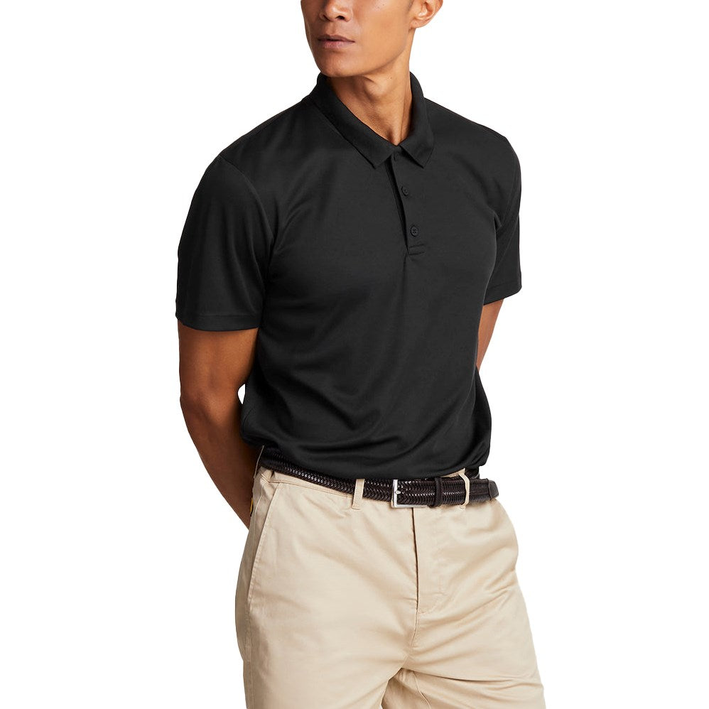 Lyle & Scott Tonal Embroidered Tech Golf Polo Shirt - Jet Black