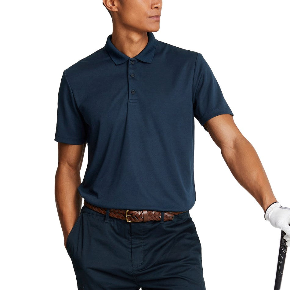Lyle & Scott Tonal Embroidered Tech Golf Polo Shirt - Dark Navy