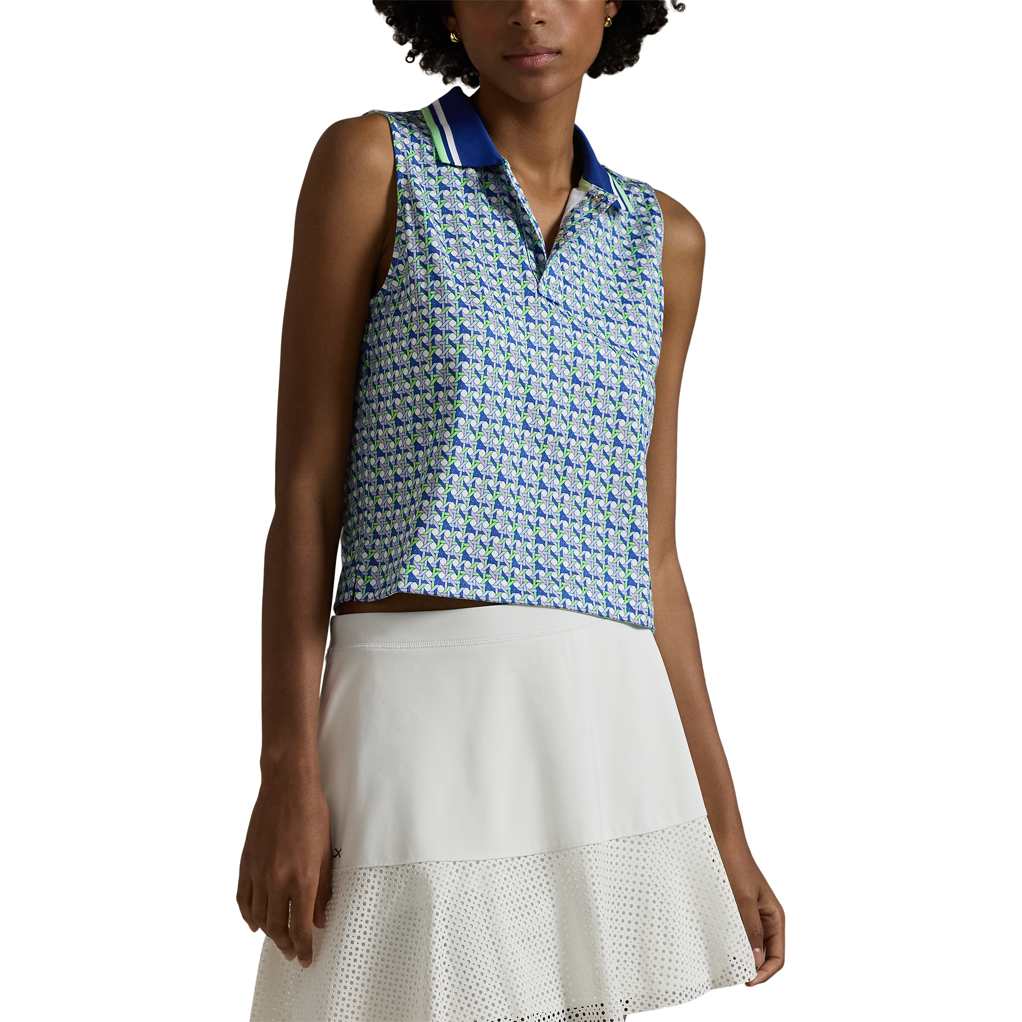 RLX Ralph Lauren Women's Stretch Jersey Cropped Golf Shirt - Spring Wicker