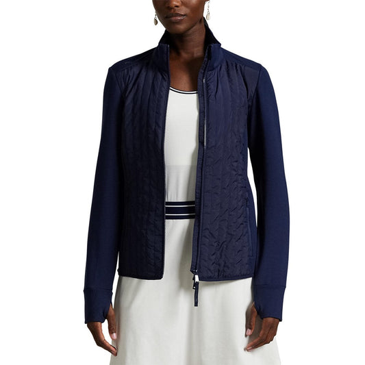 RLX Ralph Lauren Women's Cool Wool Hybrid Performance Full-Zip Jacket - Refinded Navy