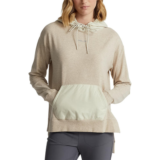 RLX Ralph Lauren Women's Logo Cloud Fleece Hybrid Jersey Hoodie - Sand Heather