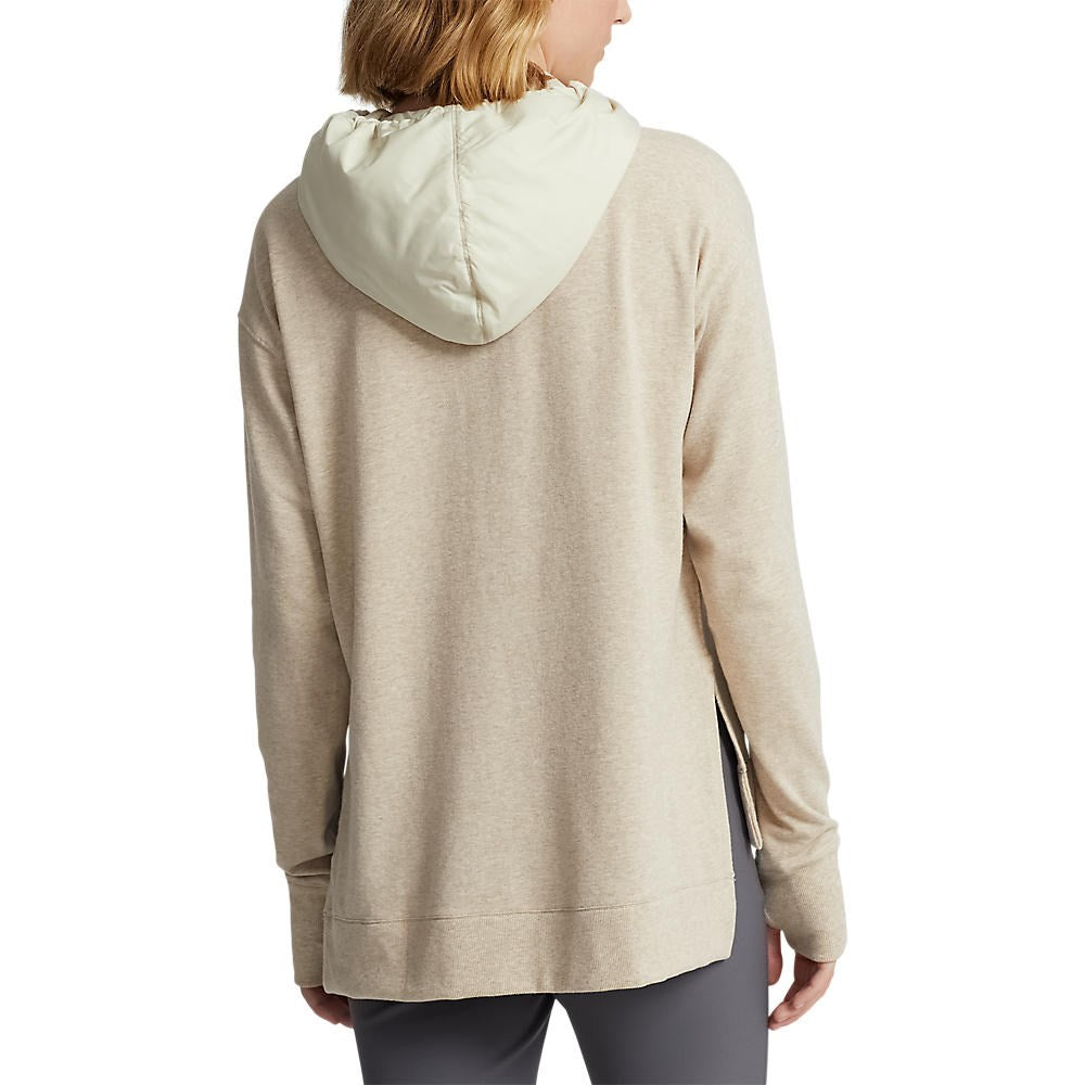 RLX Ralph Lauren Women's Logo Cloud Fleece Hybrid Jersey Hoodie - Sand Heather
