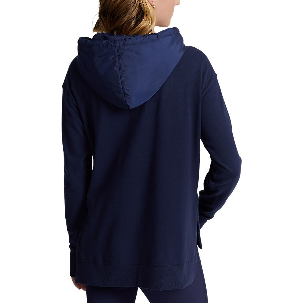 RLX Ralph Lauren Women's Logo Cloud Fleece Hybrid Jersey Hoodie - French Navy