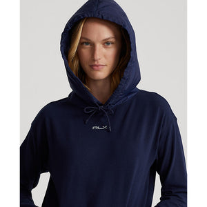 RLX Ralph Lauren Women's Logo Cloud Fleece Hybrid Jersey Hoodie - French Navy